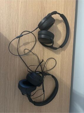 SET OF Over-Ear Wired Headphones in Black - Comfortable Sound